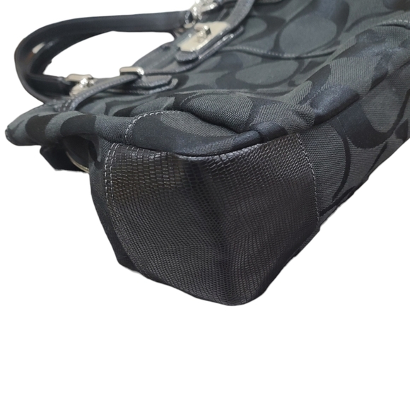Coach Chelsea Jayden Signature C Handbag With Black Reptile Pattern Accents - Picture 7 of 17